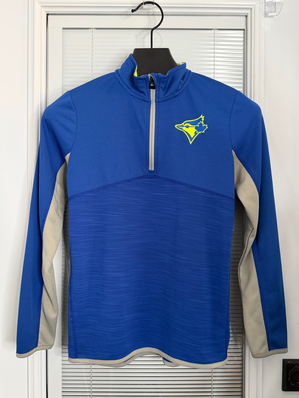 Toronto Blue Jays Youth Large (14/16) Quarter 1/4 Zip Pullover Royal Blue W Neon